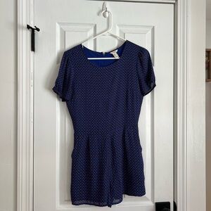 Navy Blue Polka Dot Romper